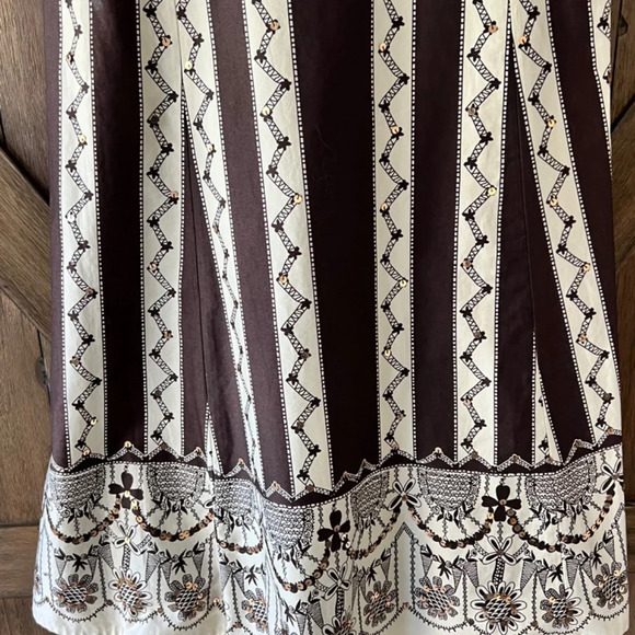 Ann Taylor Loft Strapless Brown/Cream Sequin Embellished Midi Dress Size 6 - Picture 4 of 6